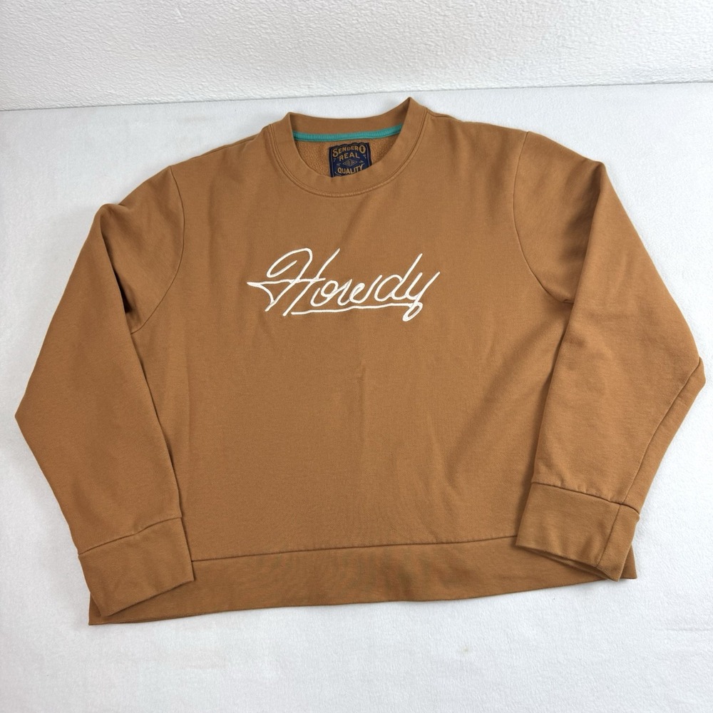 Sendero Provisions Co Clay Brown Howdy Embroidered Sweatshirt Womens XL Western